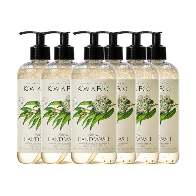 Koala Eco Hand Wash - with Australian Lemon Scented Eucalyptus & Rosemary Essential Oil - 16 Fl Oz (Pack of 6)
