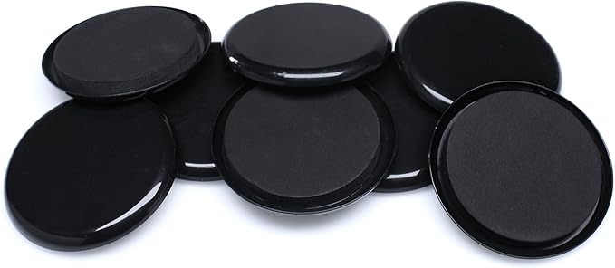 GorillaSliders 3-1/2 Inch Round Furniture Sliders for Carpet & Rugs (8 Pack) Premium Reusable Furniture Movers, Protects Carpeting & Makes Moving Heavy Furniture Easy, Black, CB131