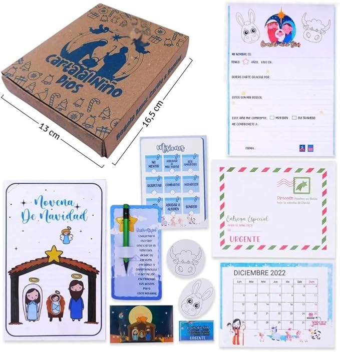 Carta al Niño Dios Christmas Wish Kit – Ritual Gift Box – Holiday Tradition & Wish List Set – Imported from Colombia