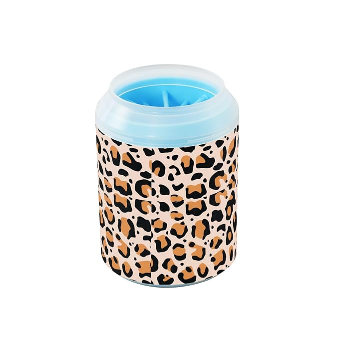 Dog Paw Cleaner Cups for Dogs Pets Foot Washer Paw Scrubber for Medium Small Cats Dogs Cleaning Cup Animals Print