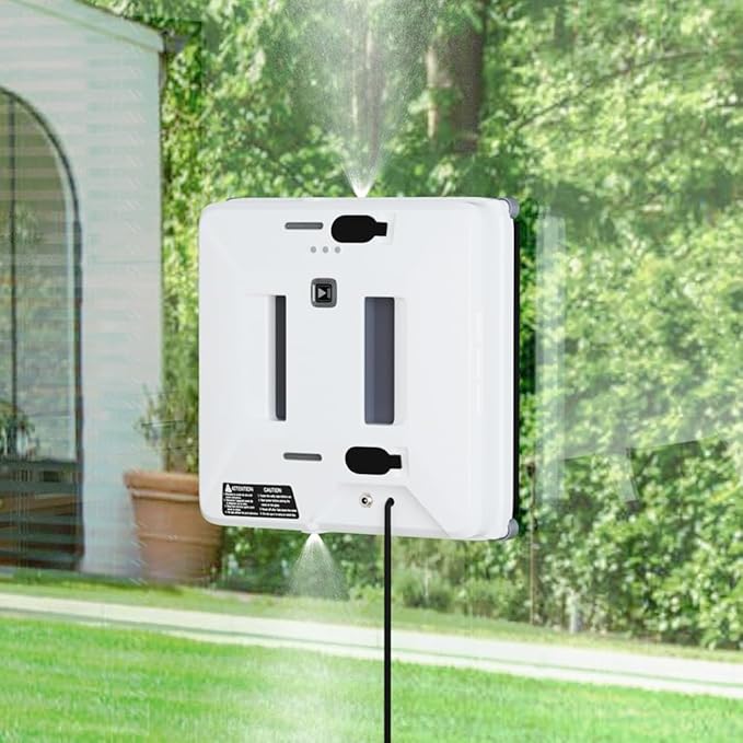 Window Cleaning Robot 3000Pa Suction, Auto Water Spray, Intelligent Path Planning,3 Modes,Remote Control&Safety Rope–Efficient Glass Cleaner for High-Rise/Frameless/Home Glass with Portable Case