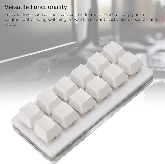 12 Key USB Mini Keyboard with Programmable Macros,USB Type C Wired Programmable RGB Custom One Handed Gaming Keyboard Mechanical Red Switch Gaming Keyboard OSU Keypad for PC