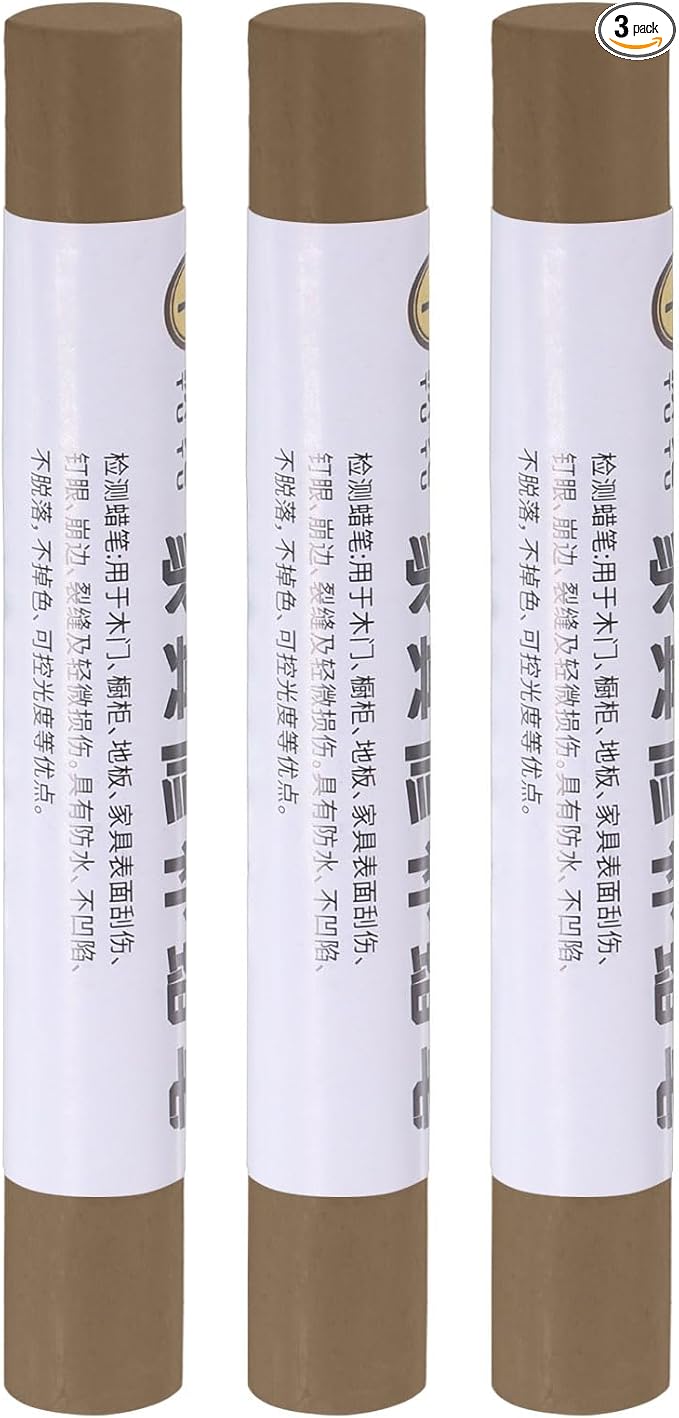 uxcell Furniture Repair Crayons, 3Pcs - Wood Wax Filler Stick, Furniture Markers Touch Up - for Scratches Holes Tables Desks Wooden Floors Cover Ups, Lilac Brown