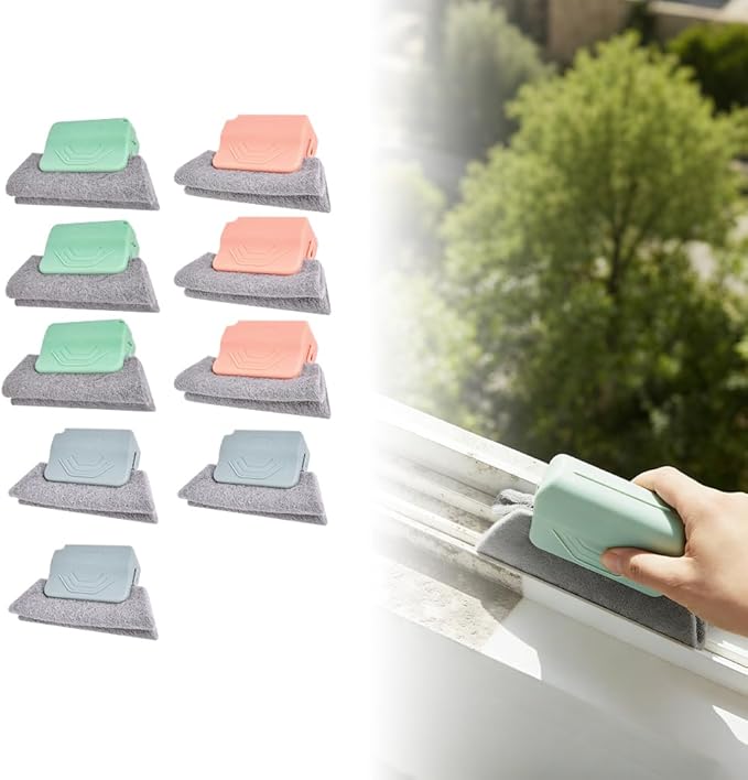 Magic Window Track Cleaner, 2026 New Window Groove Cleaning Brush Tools Set, Sliding Door Track Cleaner Hand-held Window Track Cleaner Brushes Tools for Window lides Gaps Tile Lines Shutter (9PCS)
