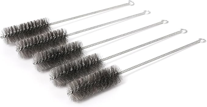 12 Inch Pipe Cleaning Brush Set with Stainless Steel Bristles, Steel Wire Tube Brush Kit for Auto Parts Polishing, Machining, Bottles, Tubes, Etc.（30mm-5pcs）