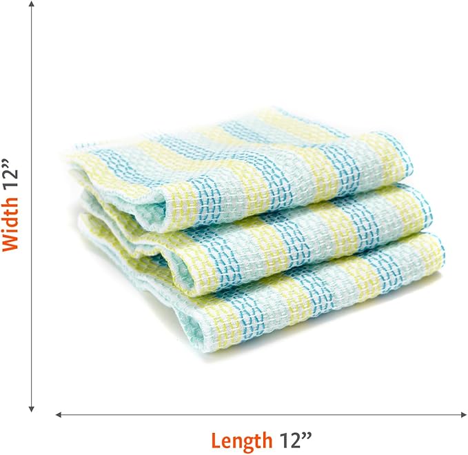 Full Circle Tidy 100% Organic Cotton Dish Cloths, Set of 3, Spring Green