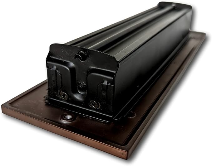 Madelyn Carter 2 x 10 Cast Aluminum Linear Vent Cover with Damper - Oil Rubbed Bronze (Overall: 3.75 x 11.75) | Floor Register - Wall Register