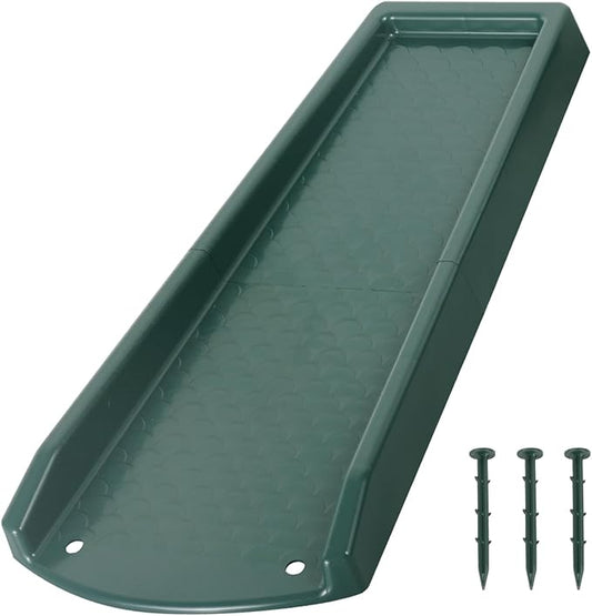 Rain Gutter Downspout Splash Block, Gutter Downspout Extensions for Water Drainage, 24" Gutter Splash Guards Downspout Extender, Fixable Down spout Drain Trays with PE Nails(1 Pack, Green)