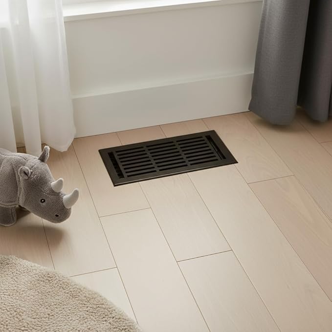 EMPIRE REGISTER CO Linear Design, Heavy Duty Floor Vent Covers, Metal Damper Attached. Vent Covers for Floor only. (Floor, Oil Rubbed Bronze, 4 x 10 inch (Pack of 1))