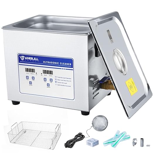 Anbull 15L/4Gal 360W Professional Ultrasonic Cleaner Machine with 304 Stainless Steel and Digital Timer Heater for Jewelry Watch Coin Glass Circuit Board Small Parts