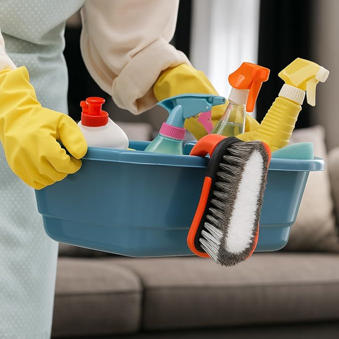 DecorRack 2 Pack Cleaning Brush, Heavy-Duty Scrub Brush with Ergonomic Handle for Floors, Tiles, Bathtubs, Grout, Decks, and Outdoor Surfaces (Assorted, 2 Pack)