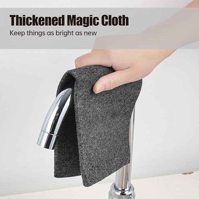 Fliwos Thickened Magic Cleaning Cloth, 2026 New Reusable Microfiber Cleaning Cloths, Streak Free Glass Wiping Cloths, Multipurpose Kitchen Rags Towels for Window, Mirror and Car Glass (5, 8×12 in)