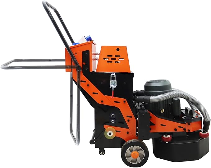 INTSUPERMAI Concrete Floor Polisher Hand-push Concrete Grinding Machine Cement Ground Grinder Floor Grinder Electric Concrete Floor Grinder Polishing Machine for Restore New and Old Ground 220V