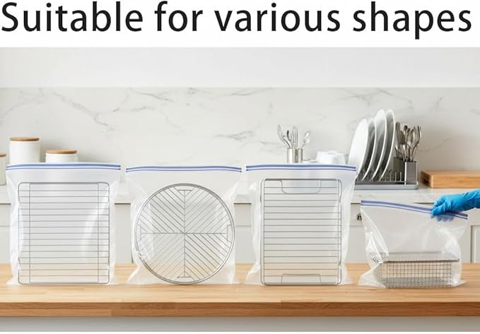 2026 Oven Rack Cleaning Bags, No Scrub Oven Rack Cleaner Bags, Reusable And Leak-Proof, Environmental Friendly, Suitable For Cleaning Of Various Sizes (4, 15.7 * 23.7IN +19.6 * 27.5IN)