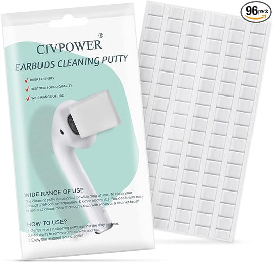 Cleaner Kit for Earbud Putty: Cleaning Putty Remove Ear Wax Compatible with Air- Pods - Earbud Cleaning Putty for Headphones Earphone Charging Case & Phone Camera Keyboard Hearing Aids (96 Pcs)