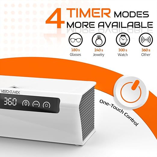 Ultrasonic Jewelry Cleaner, 45KHz Ultrasonic Cleaner Machine with 4 Cleaning Modes, 16.9oz Capacity, Digital Touch Control with Cleaning Tablets for Jewelry, Eyeglasses, Rings, Retainers, Watch Straps