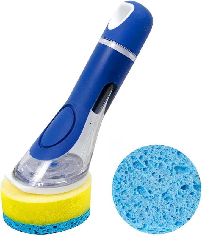 CELOX Dish Sponge with Handle, Dish Sponge with Soap Dispenser
