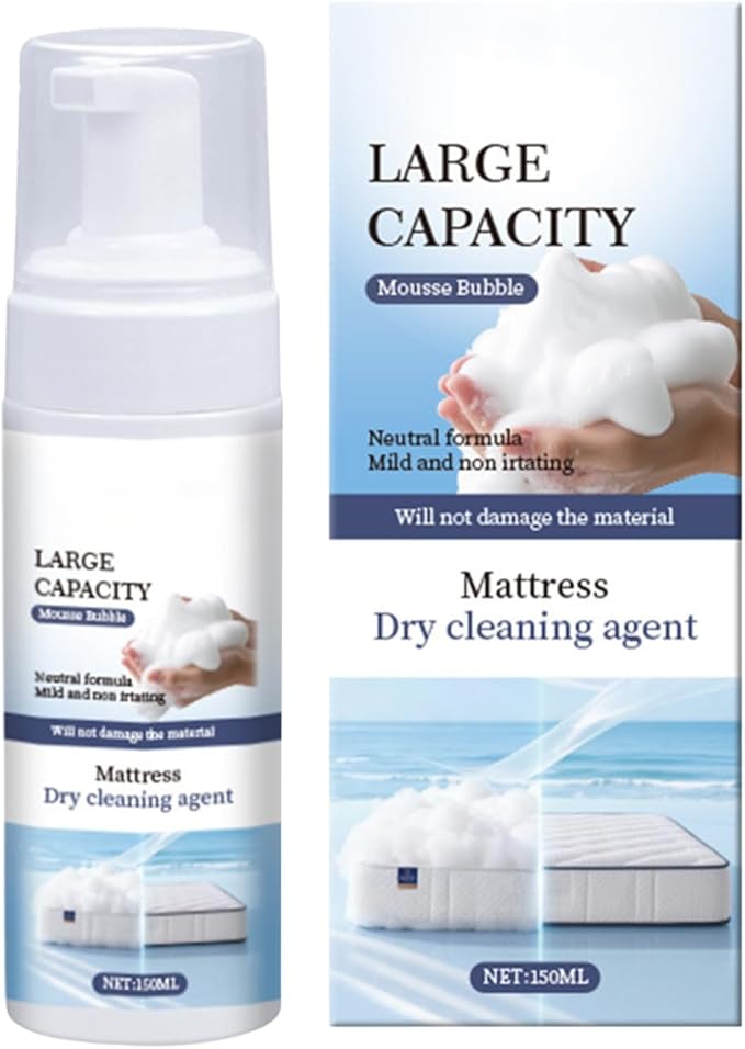 Mattress Cleaner And Stain Remover, No-Scrub Formula, 150ml, Mattress Dry Cleaning Agent, Waterless Fabric Cleaner, Multi-Sûrface, For Couch, Rug, Carpet, Upholstery, Home