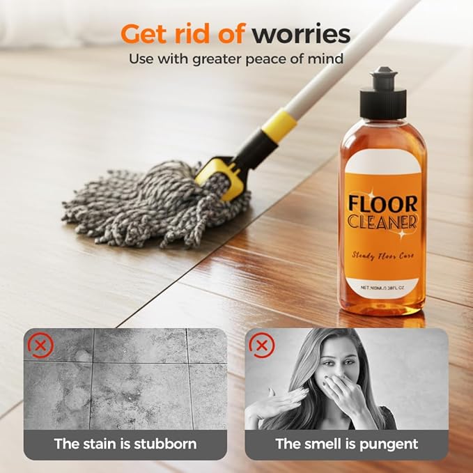 Powerful Stain Removing Floor Cleaner - All-Surface Acid Free Concentrated Formula Enzyme Floor Cleaner for Mopping & Spraying Hardwood, Tile, Vinyl & Laminate Floors | Pet-Safe & Streak-Free (1PCS)