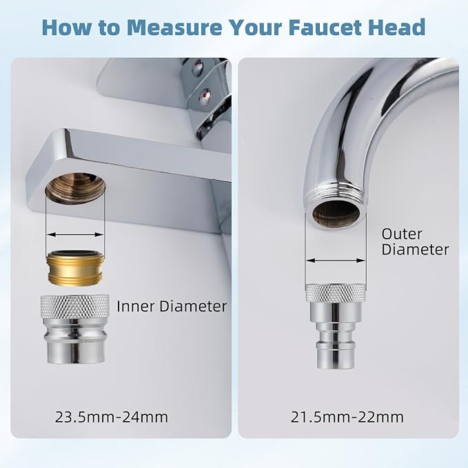 2 Pcs Metal Portable Dishwasher Faucet Adapter, Brass Faucet Aerator Adapter for Portable Dishwasher, 55/64-27 Female and 15/16-27 Male Thread for Kitchen/Bathroom/Rvs, Chrome