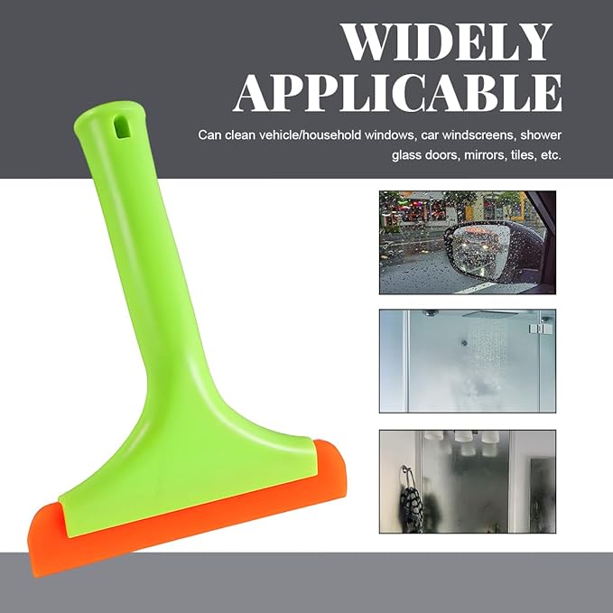 Small Silicone Window Squeegee, Car Windshield Silicone Squeegee, Auto Windshield Water Blade Scraper with 5.9 Inch Blade and Non-Slip Handle for Window, Mirror, Glass Door (Light Green)