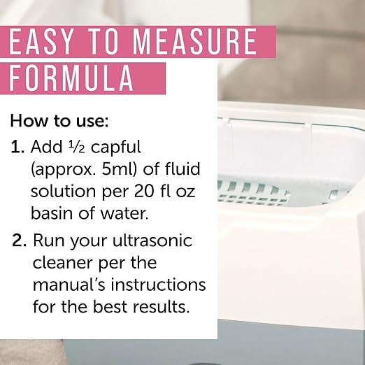 Maplefield Ultrasonic Jewelry Cleaner Solution - Concentrated Formula & Ultrasonic Cleaning Fluid - Safe on Gold, Silver & Gemstones & Jewelry Cleaning Solution - 16 Fl Oz, Pack of 1