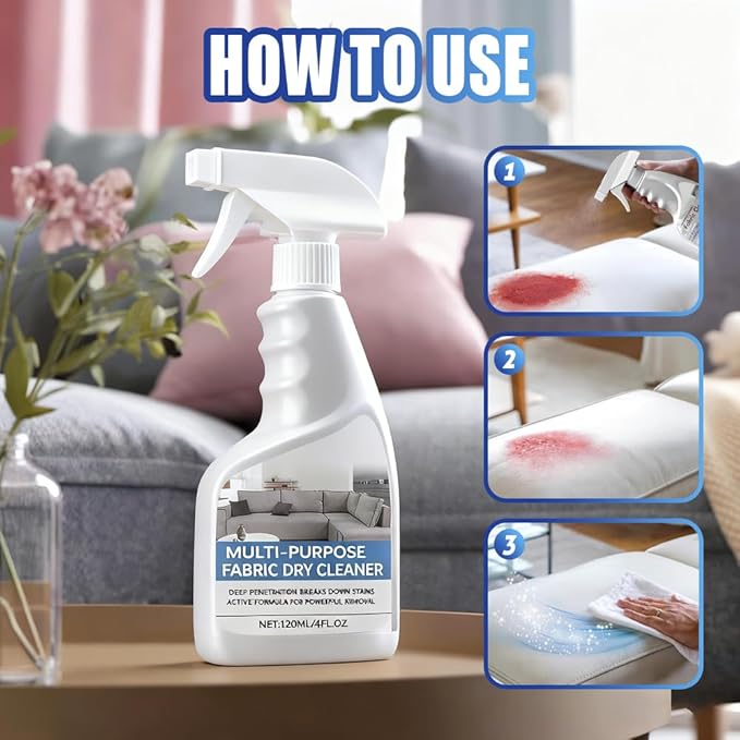 Fabric Sofa Cleaner, Carpet & Upholstery Stain Cleaner Spray Expert Stain and Odor Remover – Pet & Kid Safe Rug Cleaner, Fast-Drying, Formula for Carpets, Rugs & Fabric (3PCS)