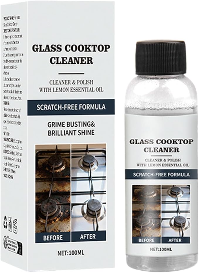 Stove Cleaner, Powerful Oil Remover Spray, 100ml Glass Top Degreaser for Kitchen, Cleaner, Cleaning Solution with Fast Action, Stove Countertop Floor Grout for Home Bathroom Grill