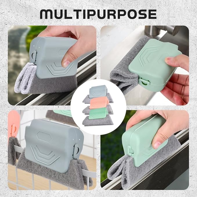 Magic Window Track Cleaner, 2025 Upgraded Handheld Cleaning Brush Set, for Window Slides Grooves, Tile Grout Lines, Shutter Slats, Car AC Vents & Narrow Gaps (Green 3PCS)