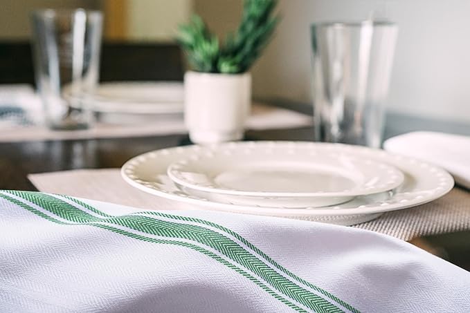 Dish Towels Set (Value Pack of 30) Size 15x25 Inch, 100% Cotton Soft & Absorbent Kitchen Towels, Tea Towels, Reusable Cleaning Cloths for Household Cleaning (Green)