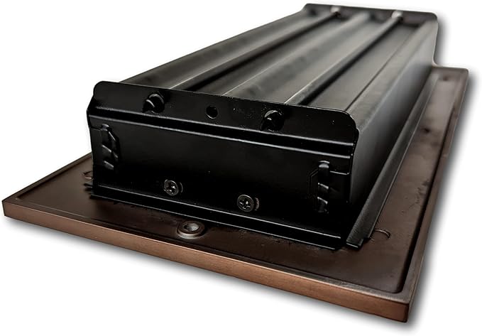 Madelyn Carter 4 x 12 Cast Aluminum Linear Vent Cover with Damper - Oil Rubbed Bronze (Overall: 5.75 x 13.75) | Floor Register - Wall Register