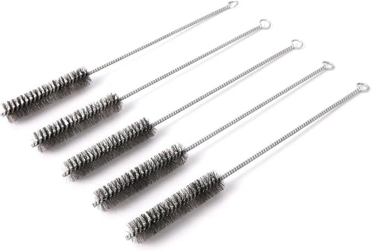 12 Inch Pipe Cleaning Brush Set with Stainless Steel Bristles, Steel Wire Tube Brush Kit for Auto Parts Polishing, Machining, Bottles, Tubes, Etc.（23mm-5pcs）