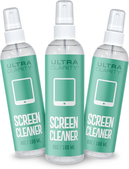 Powered by Nano Magic Screen Cleaner Spray 3-Pack, 6oz Sprays | Optical Grade Solution, Streak-Free Shine | Electronic Wipes Ideal for Touchscreen, Phone Screen, Laptop, Tablet