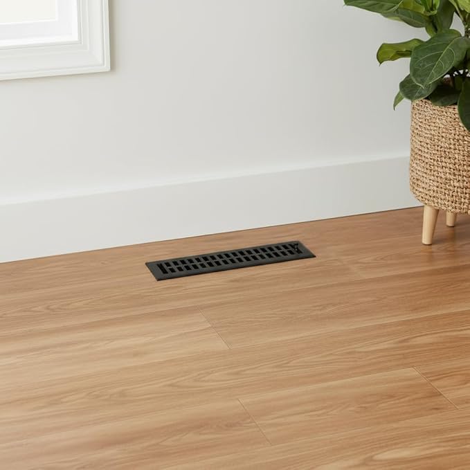 Empire Register Co, Steel Floor Register - 2x14 inch, Modern Contemporary Design, Textured Black Finish, Heavy Duty Walkable Steel Vents, Metal Damper Attached Air Vents for Home Floor only