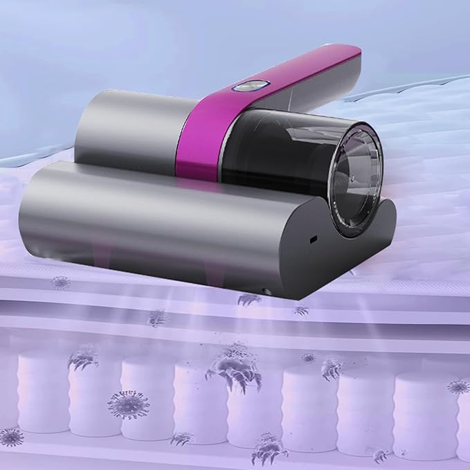 Generic Bed Vacuum Cleaner, Handheld Deep Mattress Upgrade Cordless Vacuum Cleaner Effectively Cleans Bedding, Pillows, Carpets, Fabric Upholstery and Other Fabric Surfaces, Purple