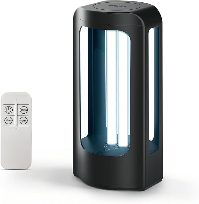 SANSI UV Sanitizer Light, 18W Ultraviolet Sanitizer, Portable 254nm Wavelength UVC Cleaning Lamp with 3-Level Timer and Remote Control, 99.99% UV Light Ozone Free for Whole Room
