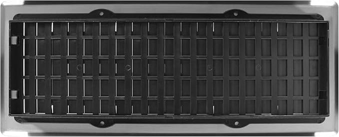 Decor Grates (4-Pack) AJH412-NKL Oriental Floor Register, 4x12 Inches, Brushed Nickel Finish