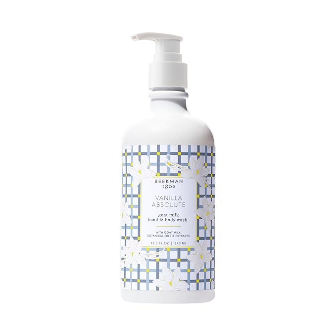 Beekman 1802 Goat Milk Hand Wash – Vanilla Absolute – Scented – 12.5 fl oz – Moisturizing & Gentle – Good for Sensitive Skin – Cruelty Free – Ready for Use, Pump Inserted