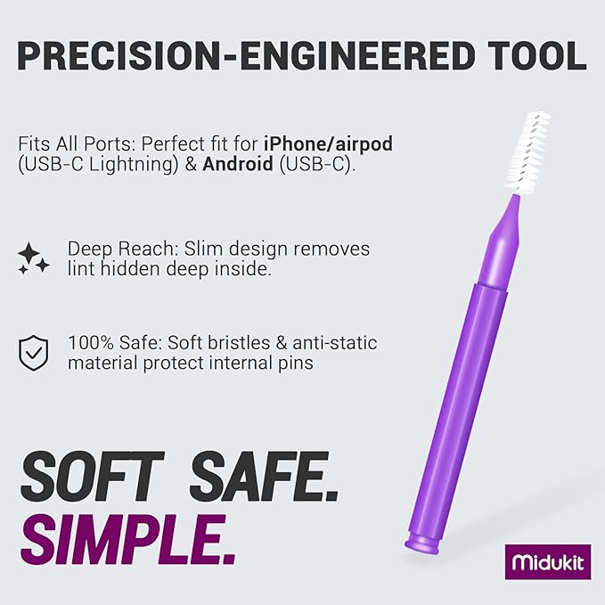 Cleaning Kit for Cell Phone and Headphone Charging Port USB C Cleaning (Streamlined Version)