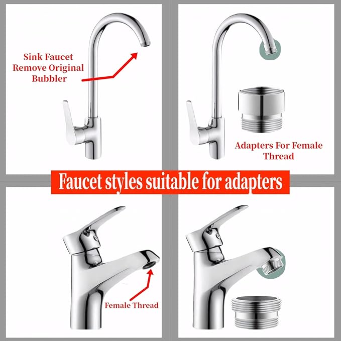 11 Pieces Brass Faucet Adapter Kit,Kitchen Sink Aerator Adapter Female to Male for Water Filter, Bathroom Faucet Adapter（Included washers）
