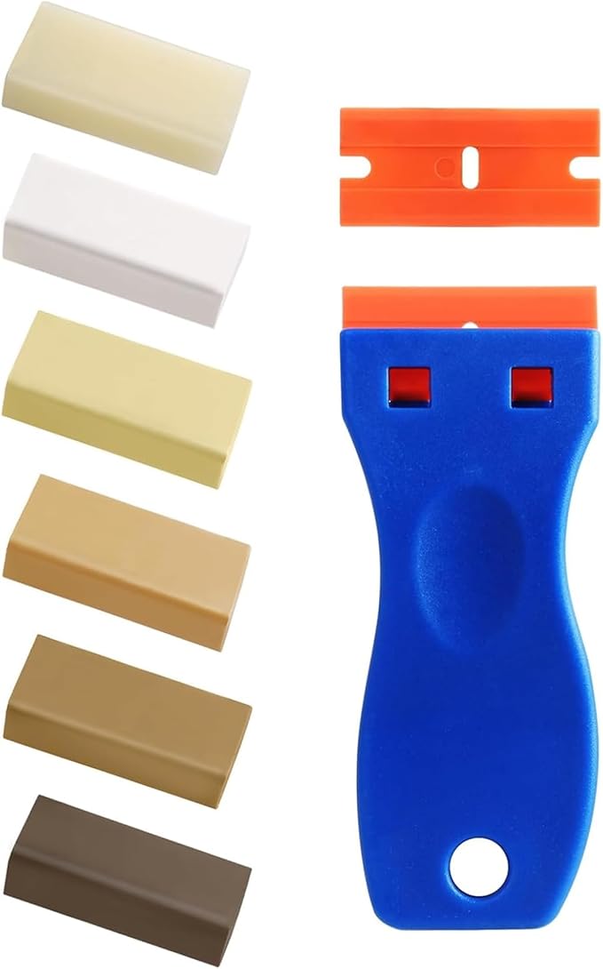 Wood Filler Sticks - 6 Colors Hardwood Floor Scratch Repair Kit, Upgrade Laminate Floor Repair Kit, vinyl wood Floor Repair Kit, Furniture Wood Crayons for Scratche Nail Holes Floors Cabinets Doors