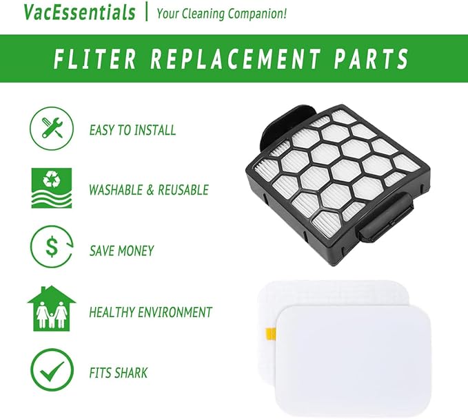 CU50WM ZU62 Filter Replacement Parts for Shark Navigator Pet Plus NV150 NV150C NV151 NV251 NV255 ZU51,Navigator Zero-M Self-Cleaning Brushroll Pet Pro ZU60 ZU62 ZU62C,2 HEPA+4 Foam&Felt Filters