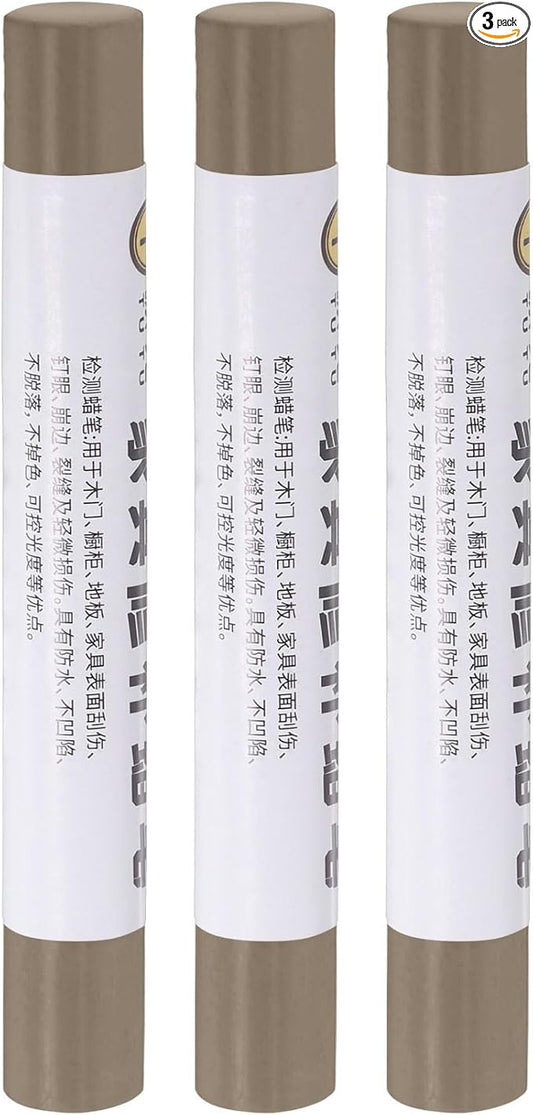 uxcell Furniture Repair Crayons, 3Pcs - Wood Wax Filler Stick, Furniture Markers Touch Up - for Scratches Holes Tables Desks Wooden Floors Cover Ups, Lemon White Oak