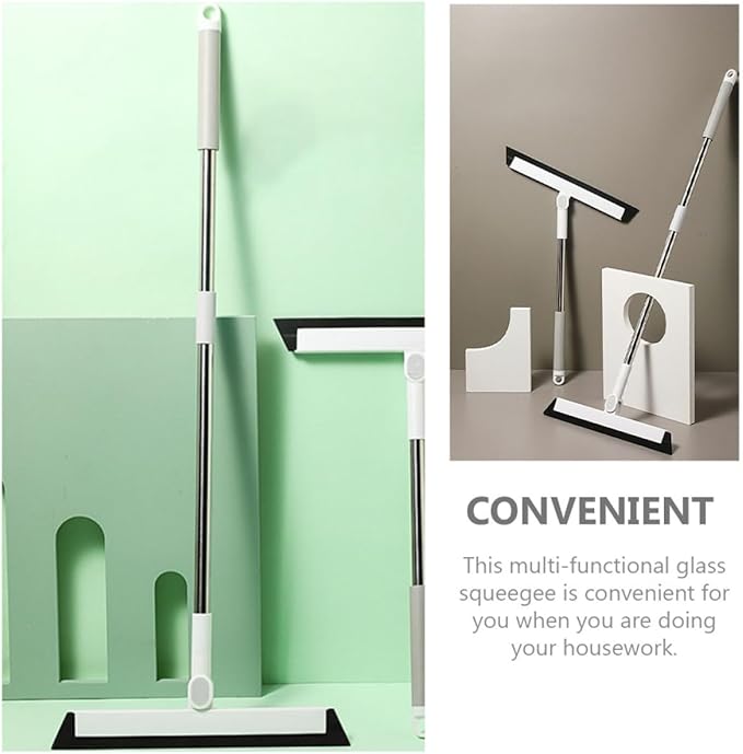 Household Glass Squeegee Window Cleaning Tool Extendable Handle Multipurpose Window Wiper for Home and Bathroom Glass Surfaces Accessory