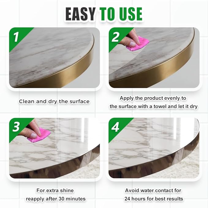 Nano Crystal Coating Agent For Tile & Furniture, Granite Countertop Cleaner and Sealer with Protection, Quartz Marble Stone Polish Cleaner for Permanent Hold & Shine Effect Fast Drying (2PCS)