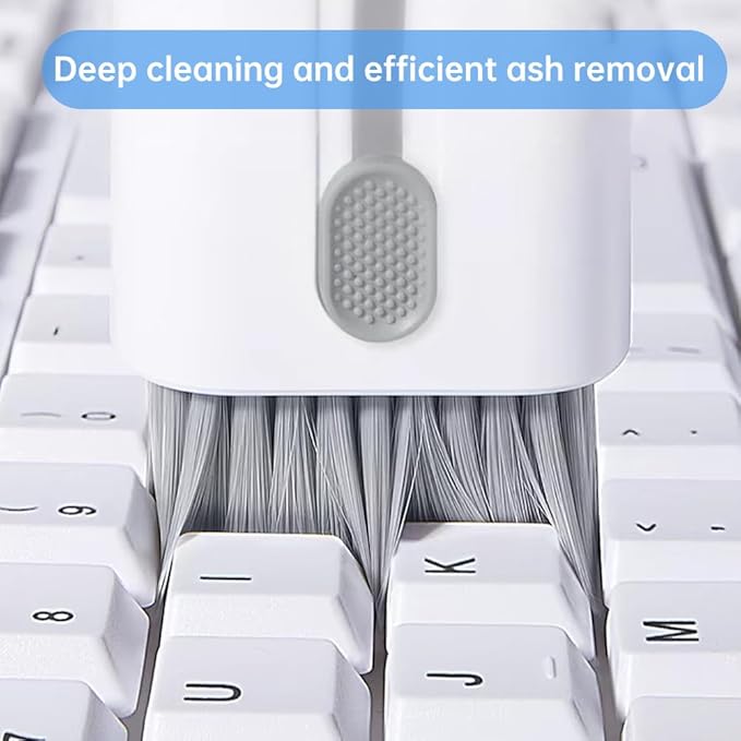 7 in 1 Laptop Cleaning Kit Keyboard Cleaner,Computer Screen Cleaning Brush Tool,Computer Cleaning Tools Kit Corner Gap Duster Keycap Puller(Grey)