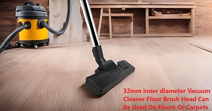 Vacuum Cleaner Floor Brush Tool 1.25" (32mm) Inner Diameter，for Hard Surface and Carpets Fits All, Black