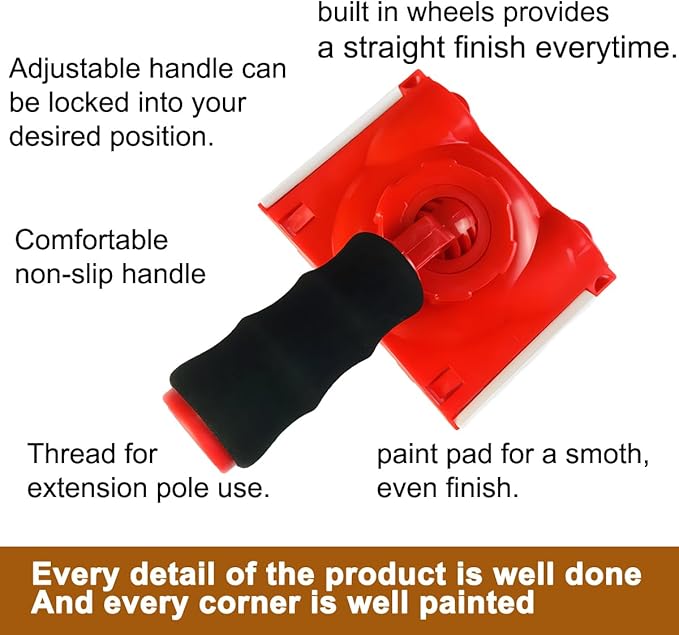 RSL43 Paint Edge Trimmer Plus Two Replace Pads | Corner Walls & Ceilings Pad Painter | Paint Pad Applicator | Edge Painting Tool with Painter's Pad Refills | Paint Edger for Wall Painting