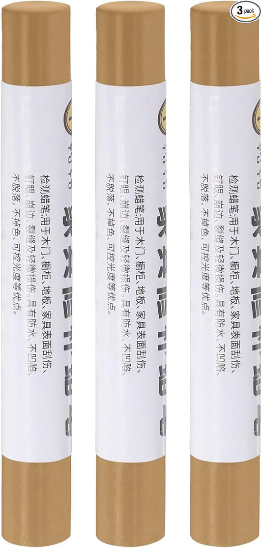 uxcell Furniture Repair Crayons, 3Pcs - Wood Wax Filler Stick, Furniture Markers Touch Up - for Scratches Holes Tables Desks Wooden Floors Cover Ups, Cinnamon Pear Yellow
