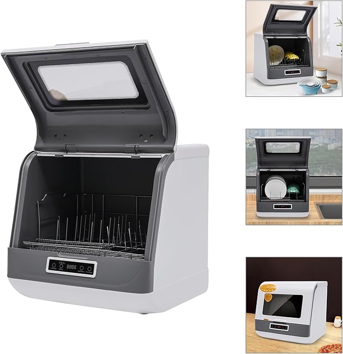 Portable Dishwasher Countertop,Portable Mini Dishwasher with 5L Built-in Water Tank for Apartments& RVs,Compact Dishwashers with 5 Washing Programs,High-Temp& Air-Dry Function (17.72*15.75*17.32in)